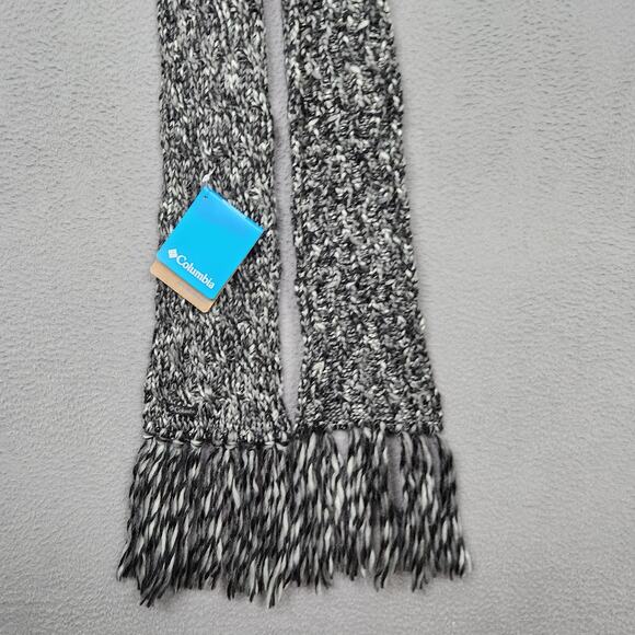Columbia Scarf Womens One Size Gray Simply Spun Marled Knit Fringe Winter - Picture 2 of 11